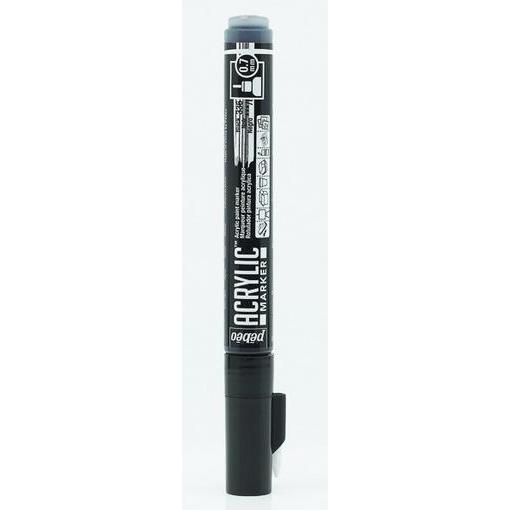Thumbnail - Pebeo, Marker, Acrylic Marker Extra Dünn Rundspitze 0,7mm (Schwarz, 0.70 mm)