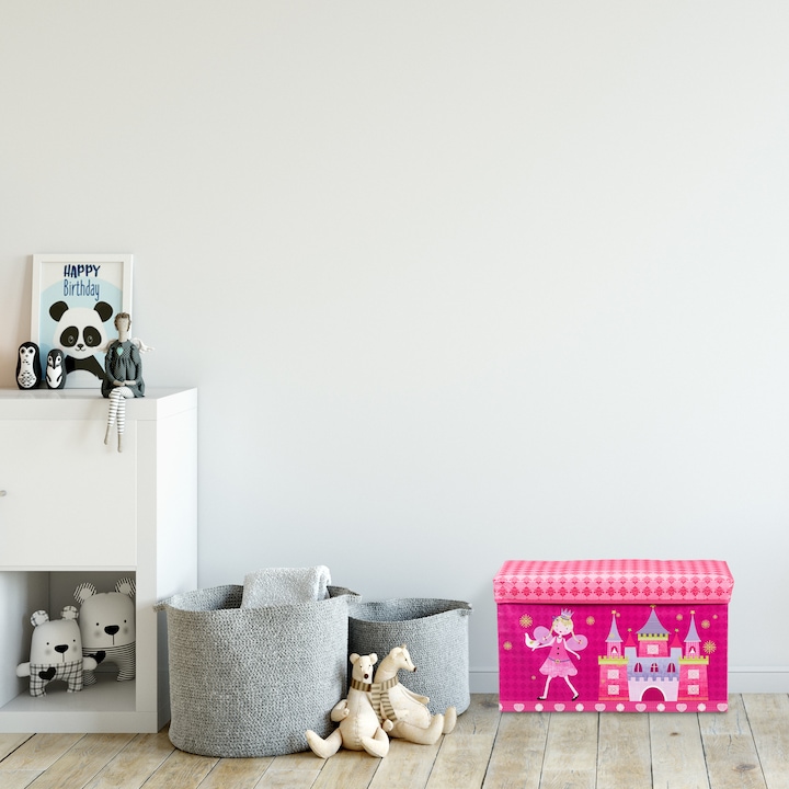 Image du produit Relaxdays Tabouret coffre jouet pouf enfant