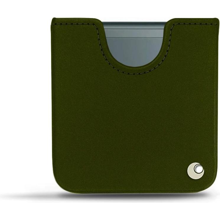 Noreve Custodia in pelle per Samsung Galaxy Z Flip3 (Samsung Galaxy Z Flip3), Cover smartphone, Verde