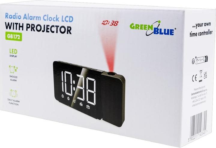 Productafbeelding Greenblue Digitale LED wekkerradio met projector GB172
