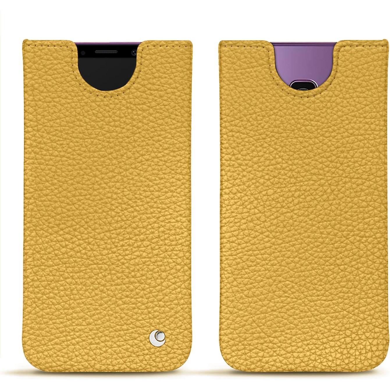 Noreve Lederschutzhülle (Samsung Galaxy S9+), Smartphone Hülle, Orange