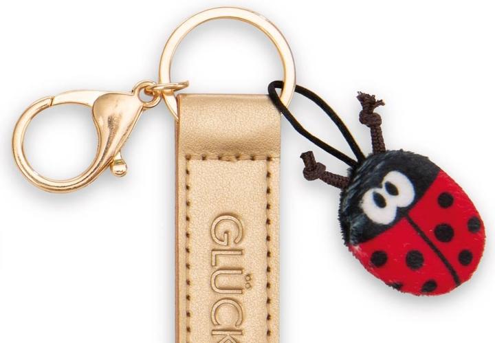 Actual product image Magni NICI Schlüsselanhänger Glückskäfer Kunstlederband mit Marienkäfer gold 10cm