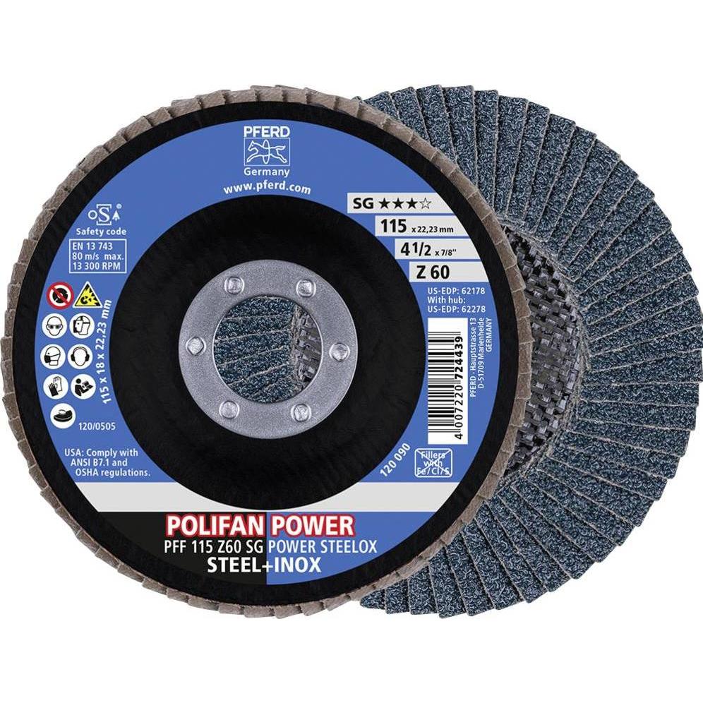 Pferd, Schleifmittel, POLIFANFächerscheibe PFF 60 SG POWER STEELOX (60)