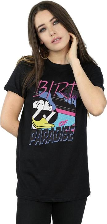 Actual product image Disney Womens/Ladies Donald Duck Bird Of Paradise Cotton Boyfriend T-Shirt (L)