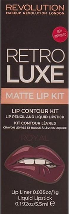 Actual product image Makeup Revolution Retro Luxury Matte Lip Kit Royal