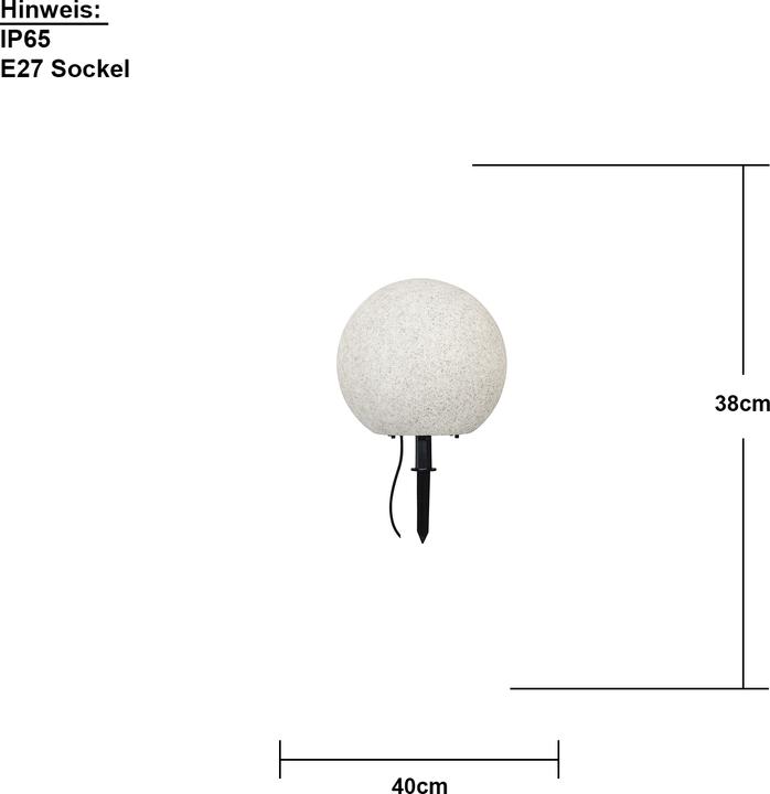 Produktbild Star Trading Outdoor-Beleuchtung GARDENLIGHT STONE (E27, IP44)