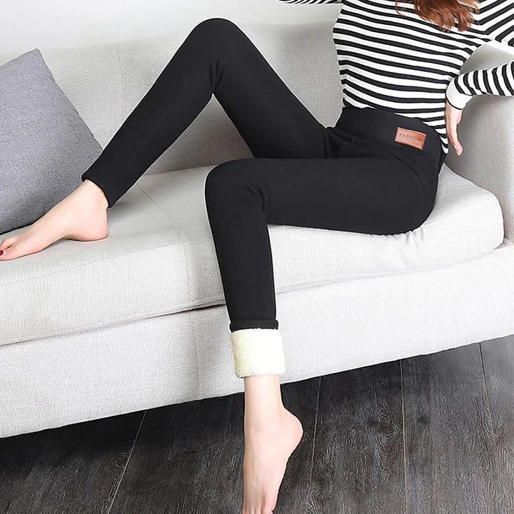 Immagine prodotto Noya Flauschige Winter Leggings Gefütterte Fell Hosen mit Innenfleece (M/L)