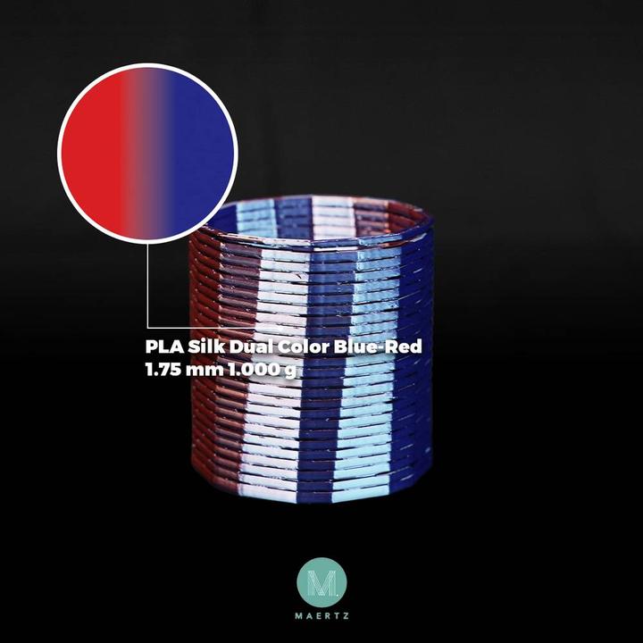 Produktbild Maertz PMMA-1021-001 PMMA-1021-001 Filament PLA-Seide Seidig glänzend 1.75 mm 10 (PLA, 1.75 mm, 1000 g, Blau, Rot)