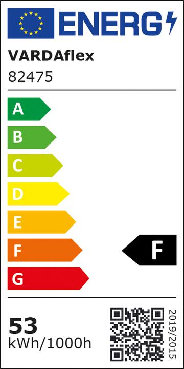 Energy Label Rutec Strip light 9.6W/m ws 3000K 140pcs/m IP20 LED non-replaceable DC 24V (White, 500 cm, Indoor)