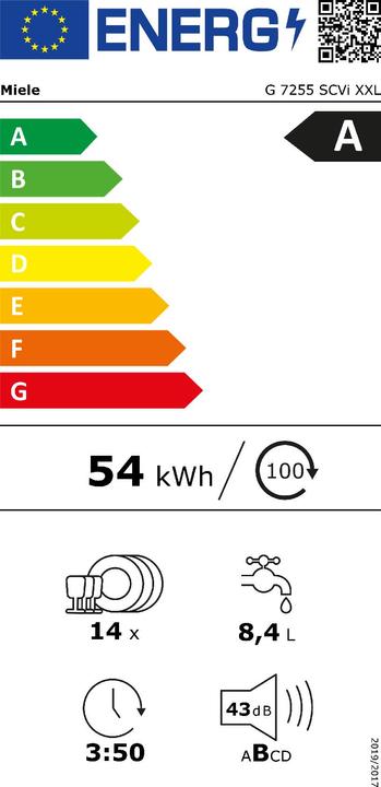 Etichetta energetica Miele G7255 SCVi