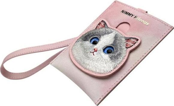 Actual product image iLike Nimmy card wallet pink Big Eyed Pet 2.0 Cat