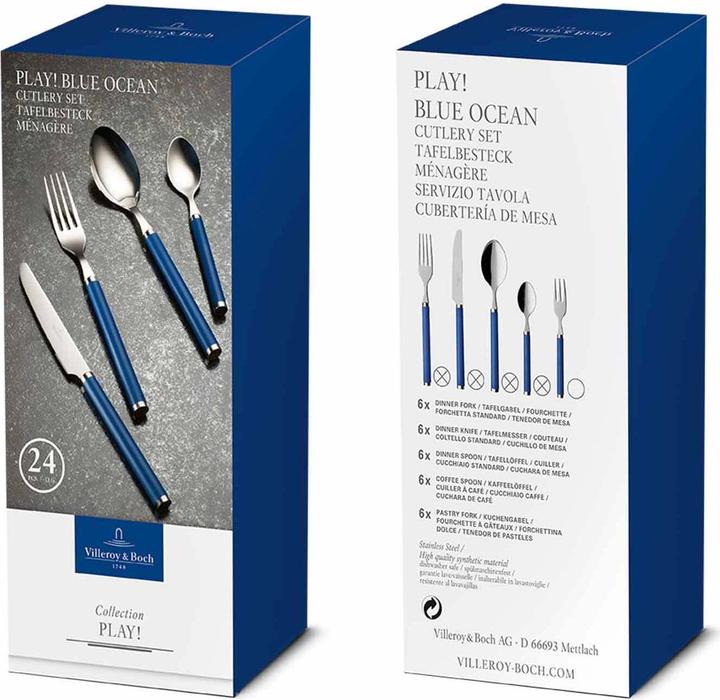 Actual product image Villeroy & Boch 24-piece Play! blue ocean cutlery set (24 Piece, Cutlery set)