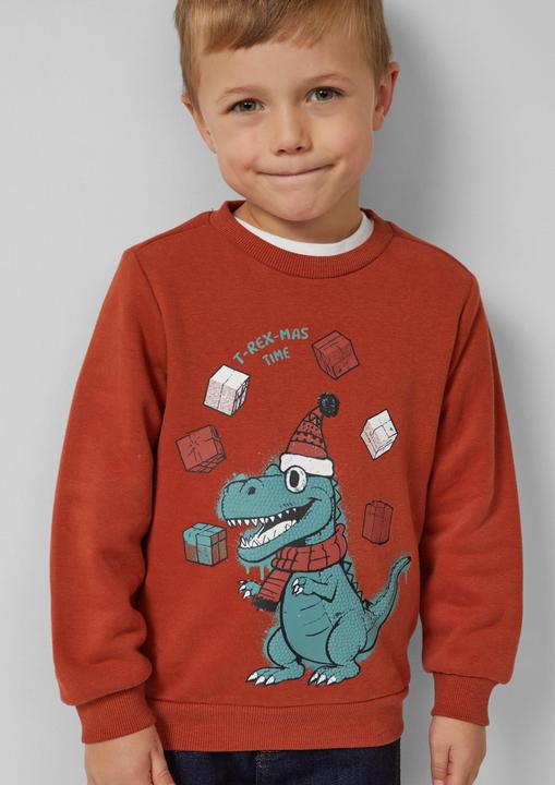 Produktbild s.Oliver Sweatshirt Kuscheliges Sweatshirt mit X-Mas-Frontprint (140)