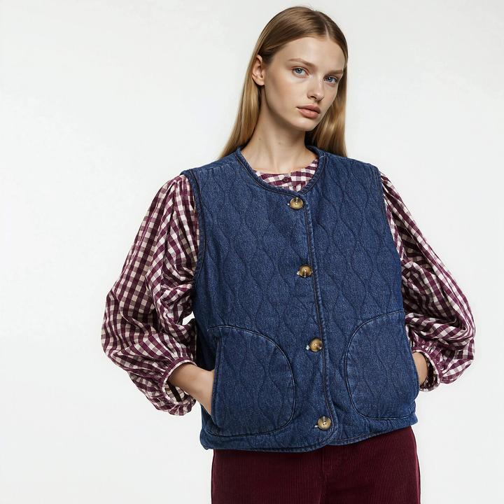 Produktbild La Redoute Collections Wendeweste aus gestepptem Denim (S)