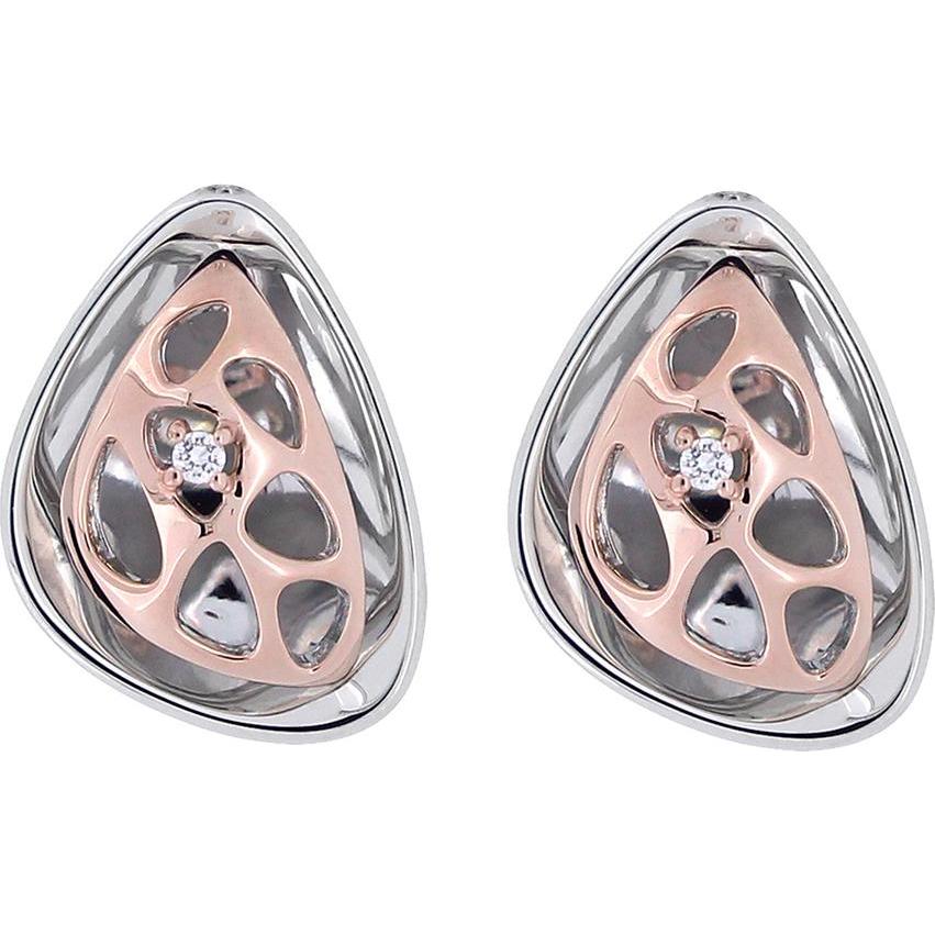 Viva Diva, Ohrringe, Ohrstecker mit Zirkonia bicolor, (925 Sterling Silber)