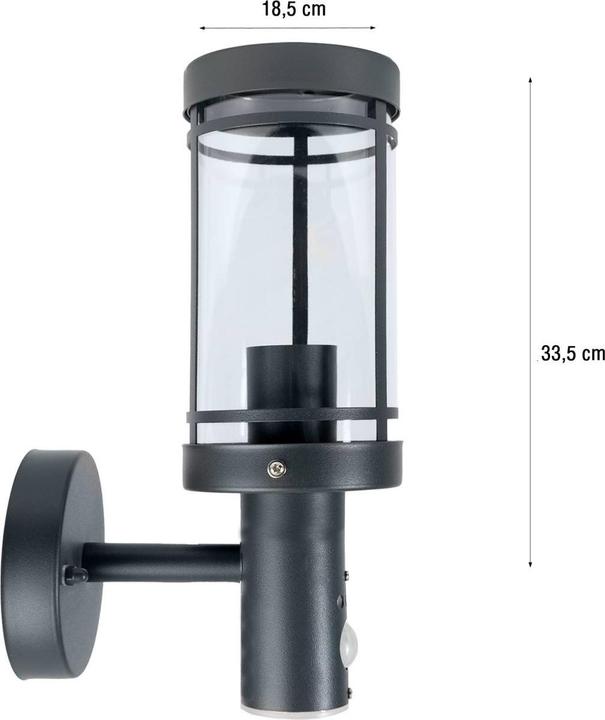 Produktbild Grafner Edelstahl Wandlampe mit Bewegungsmelder WL11003 Wandleuchte