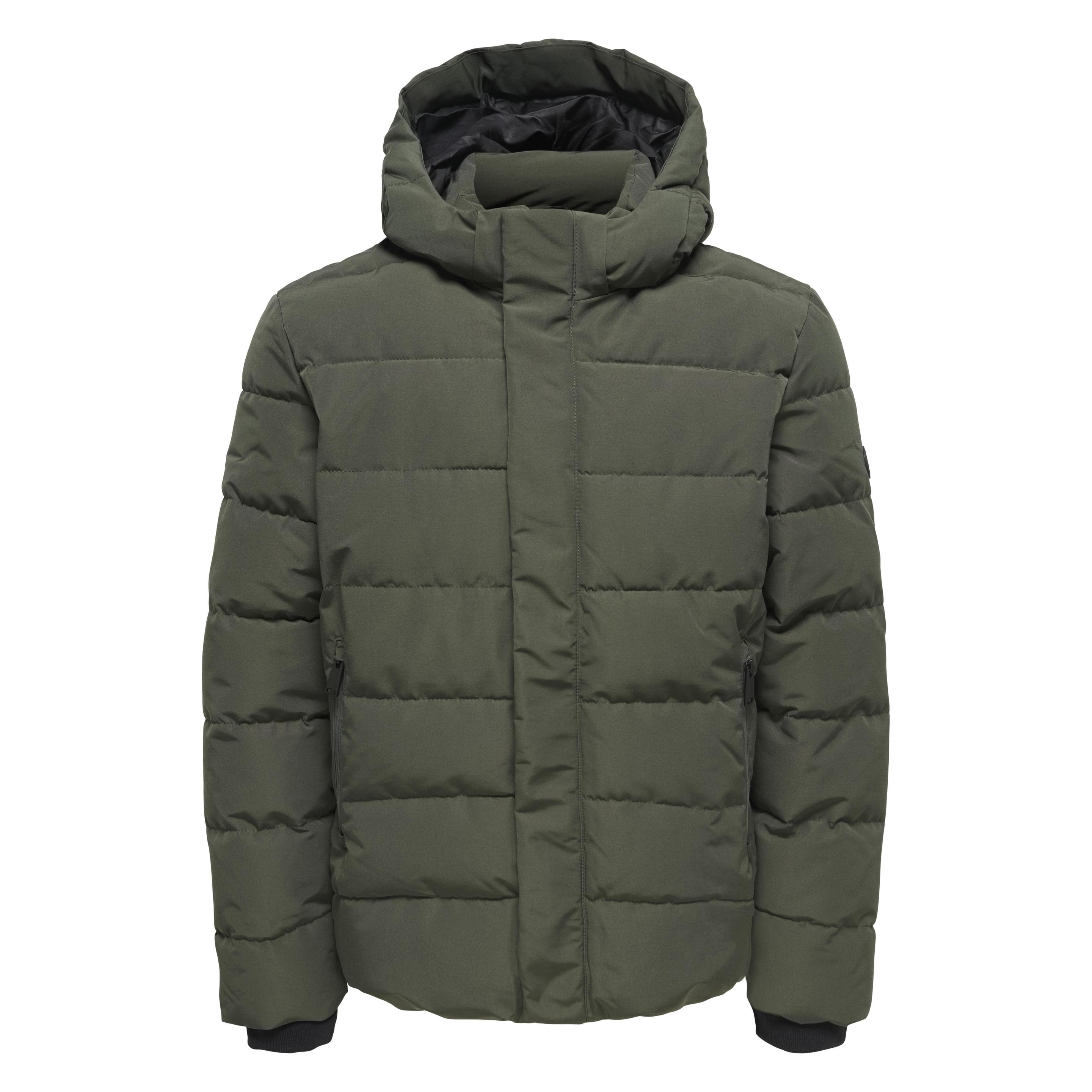 Only & Sons, Mannen, Winterjassen, Korte Gewatteerde Jas, Grijs, (Xxl)