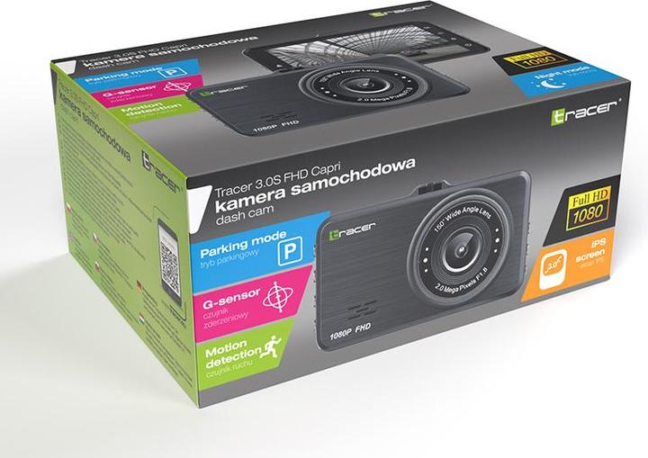 Produktbild Tracer Autorecorder 3.0S FHD CAPRI (Beschleunigungssensor, Eingebautes Display, Eingebautes Mikrofon, Eingebaute Anzeige, Full HD)