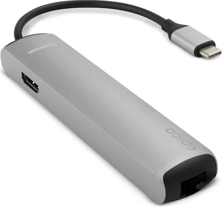 Epico 9915112100019 laptop dock/port replicator USB 3.2 Gen 1 (3.1 Gen 1) Type-C Black, Silver (USB-C, 6 Ports)