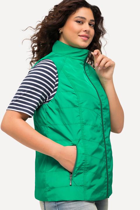 Image du produit Ulla Popken Gilet, coutures fantaisie, col montant, poches zippées (46, 48)