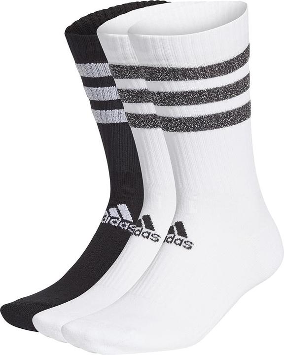 adidas Glam 3-Stripe Cushioned Sport Crew Socks, 3 Pairs (37 - 39)