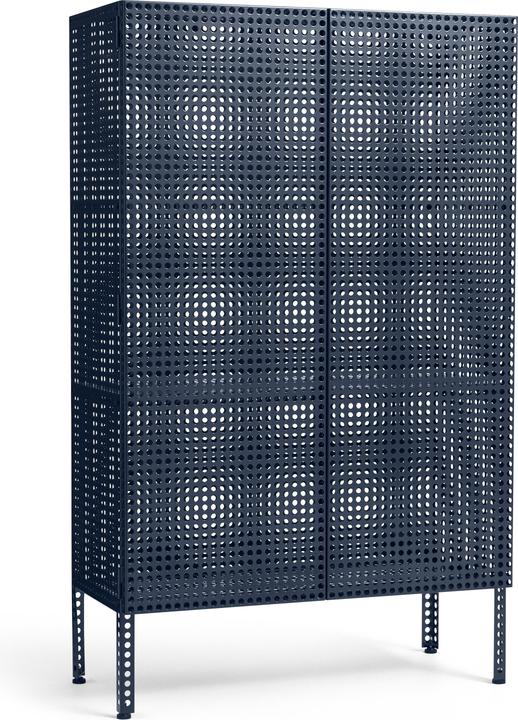 HAY - Perforated Cabinet Floor Large H 146.5cm - Steel Blue