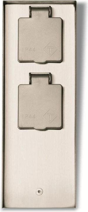 Actual product image Bold Garden Socket outlet pillar BOLD POWER Orio Smart 10425, 3-way, IP44, brushed iron (3 x)