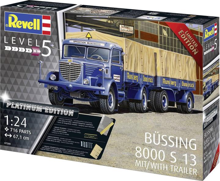 Produktbild Revell Büssing 8000 S 13 mit Trailer "Platinum Edition