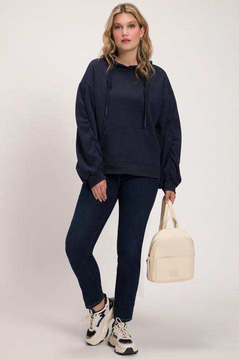 Actual product image Ulla Popken Gathered Sleeve Oversized Fit Sweatshirt (50, 52)