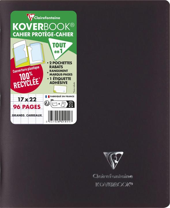 Actual product image Clairefontaine KOVER BOOK booklet 17x22 seyes (A5+, Special ruling, Hardcover)