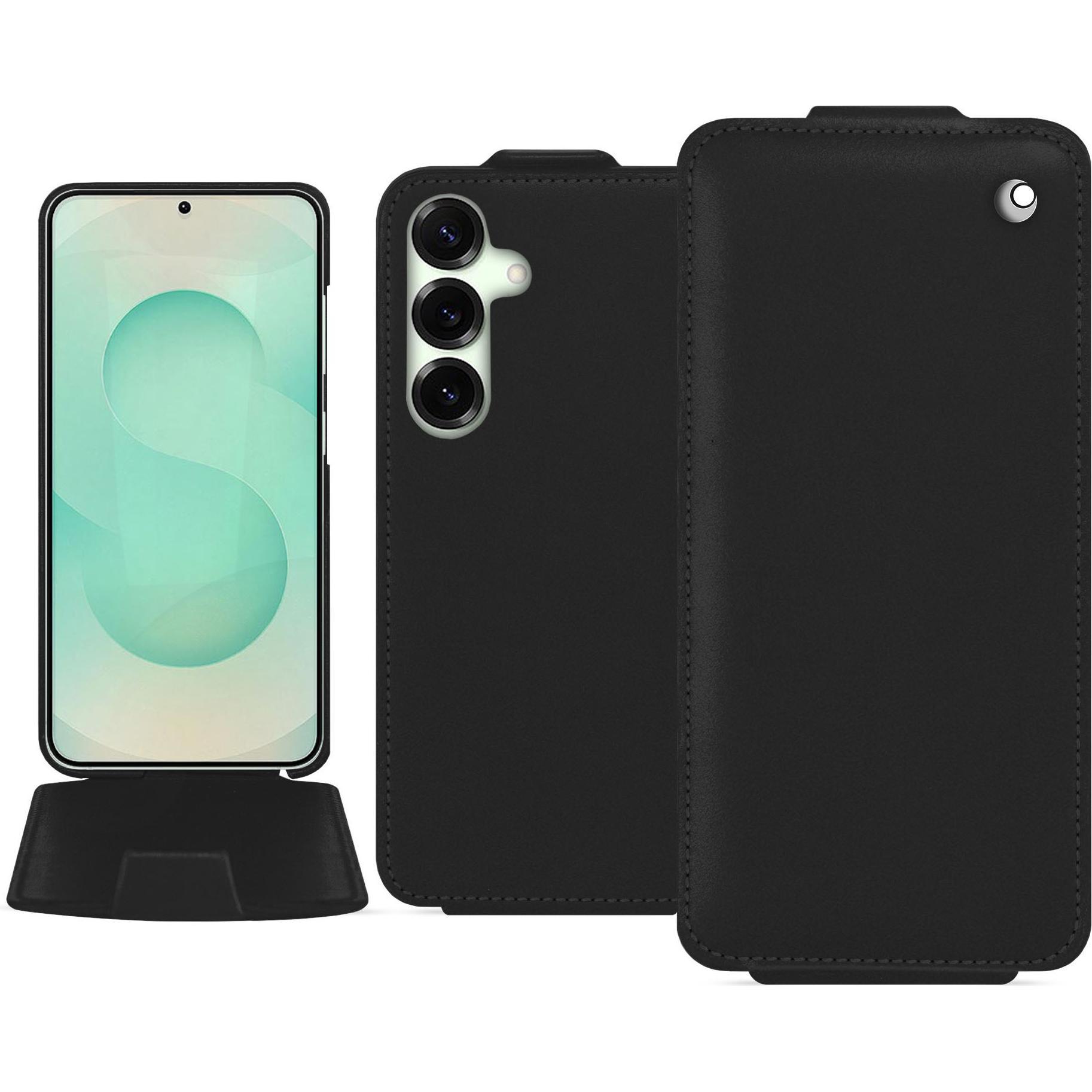 Noreve Lederschutzhülle vertikal (Samsung Galaxy S25+), Smartphone Hülle, Schwarz