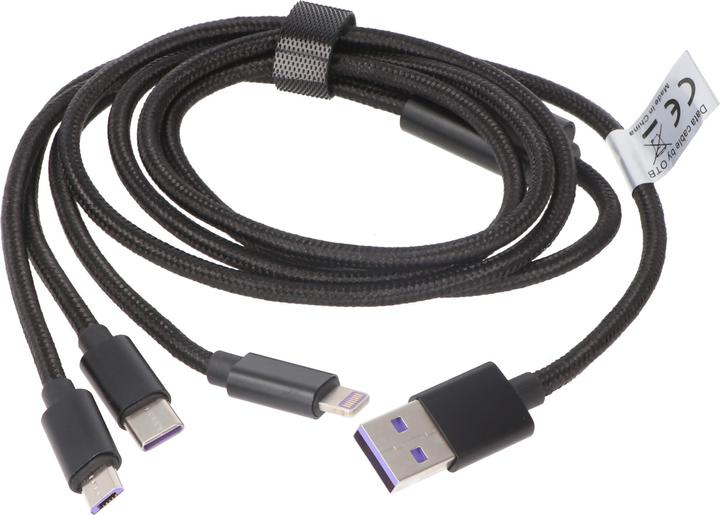 Image du produit AccuCell USB type A - USB C, Micro USB, Lightning (1 m, USB 2.0)