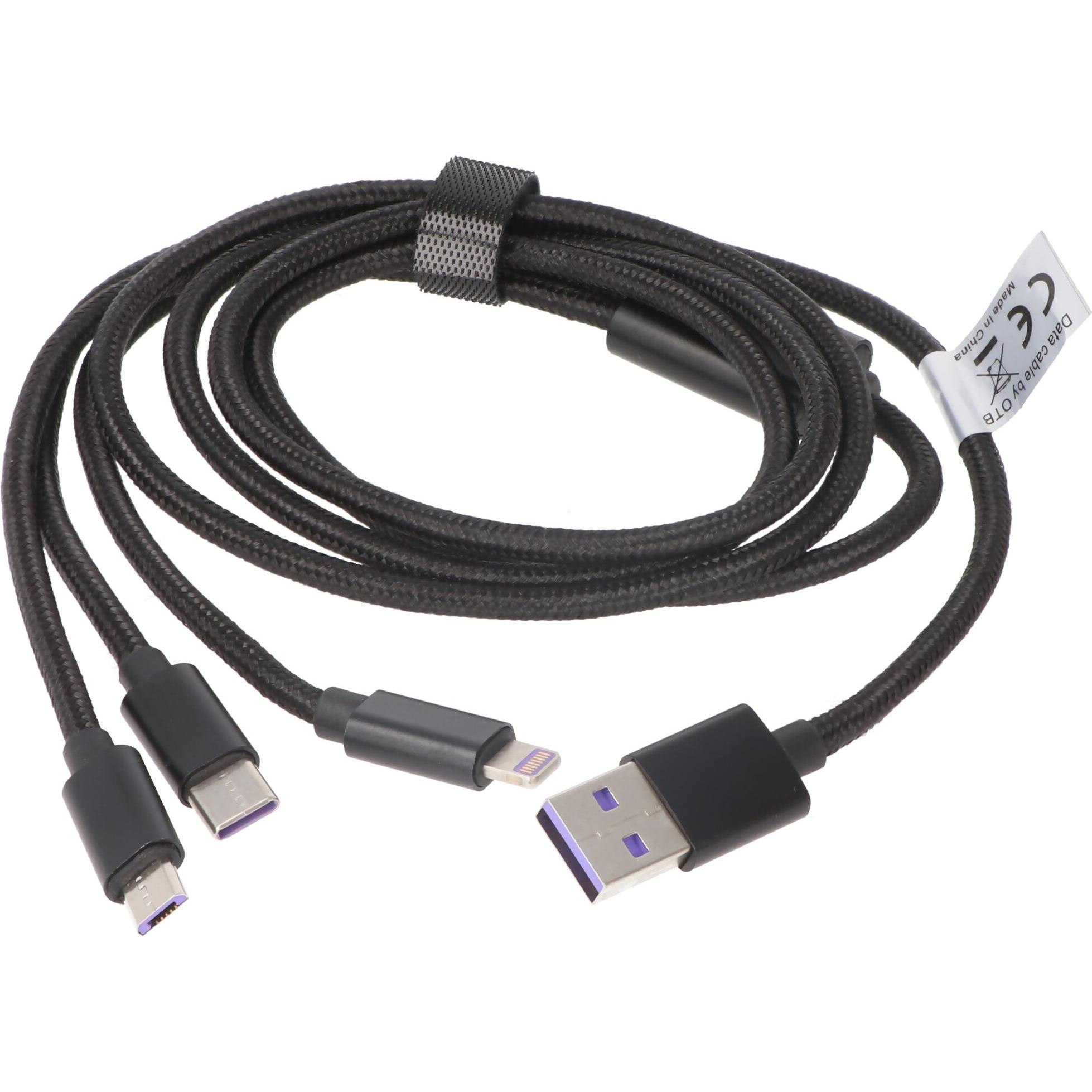 AccuCell USB Typ A – USB C, Micro USB, Lightning (1 m, USB 2.0), USB Kabel