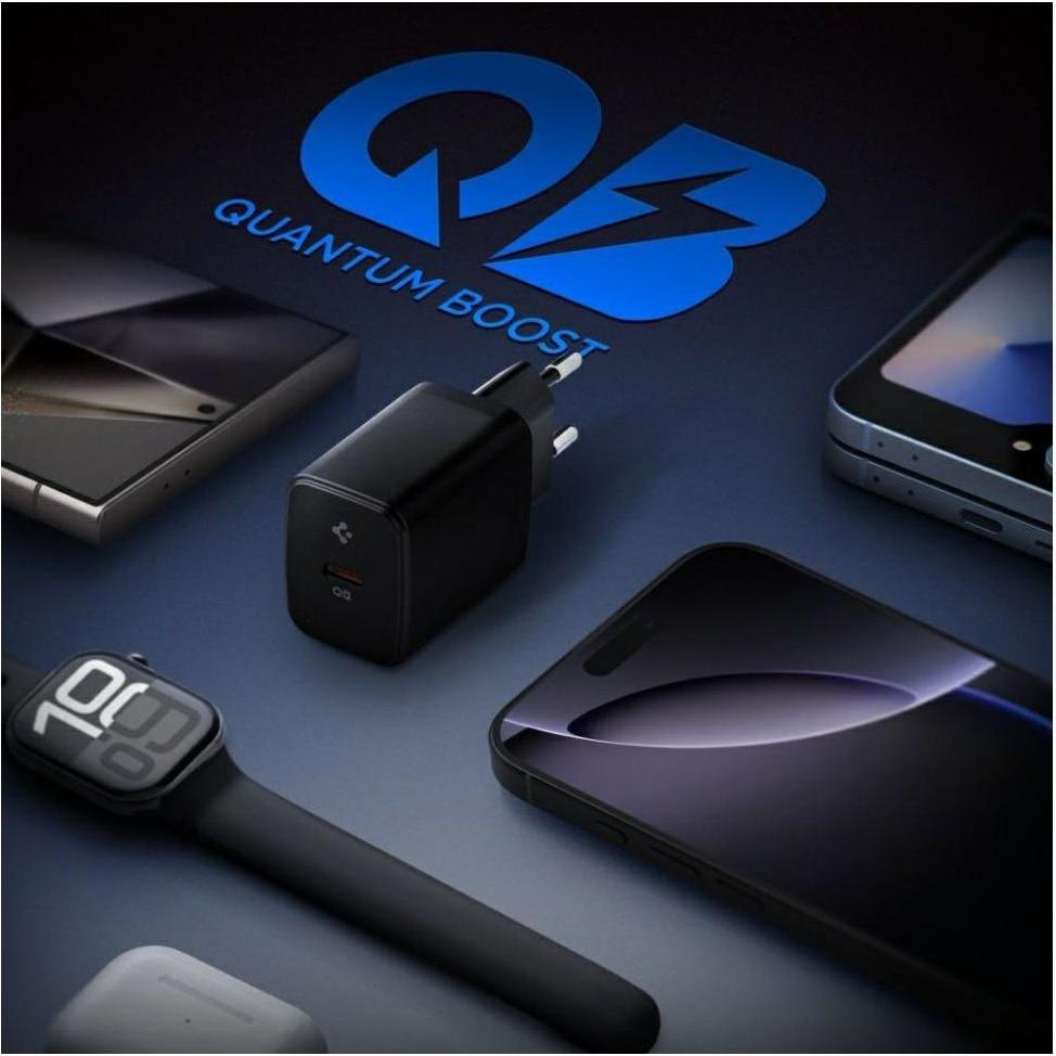 Thumbnail - Spigen Essential EE201EU 1-Port 20W Wall Charger Black (20 W), USB Ladegerät, Schwarz