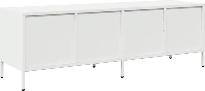 Produktbild vidaXL TV Schrank Fernsehtisch Fernsehschrank Lowboard Weiss Kaltgewalzter Stahl (135 x 39 x 43.5 cm)