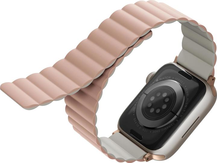 Produktbild Uniq pasek Revix Apple Watch Series 1/2/3/4/5/6/7/8/SE/SE2 38/40/41mm. Reversible Magnetic różowy-be (41 mm, 38 mm, 40 mm, Silikon, Edelstahl)