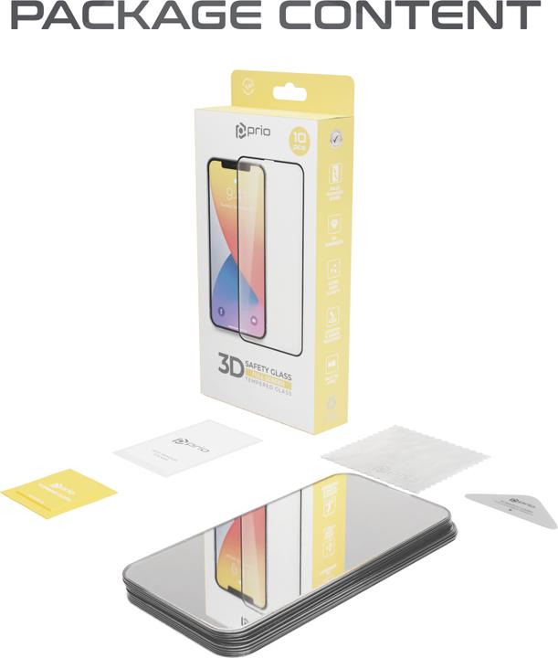 Actual product image prio 10x 3D Panzerglas Schutzfolie für Samsung S25 schwarz (10 Piece, Samsung Galaxy S25)