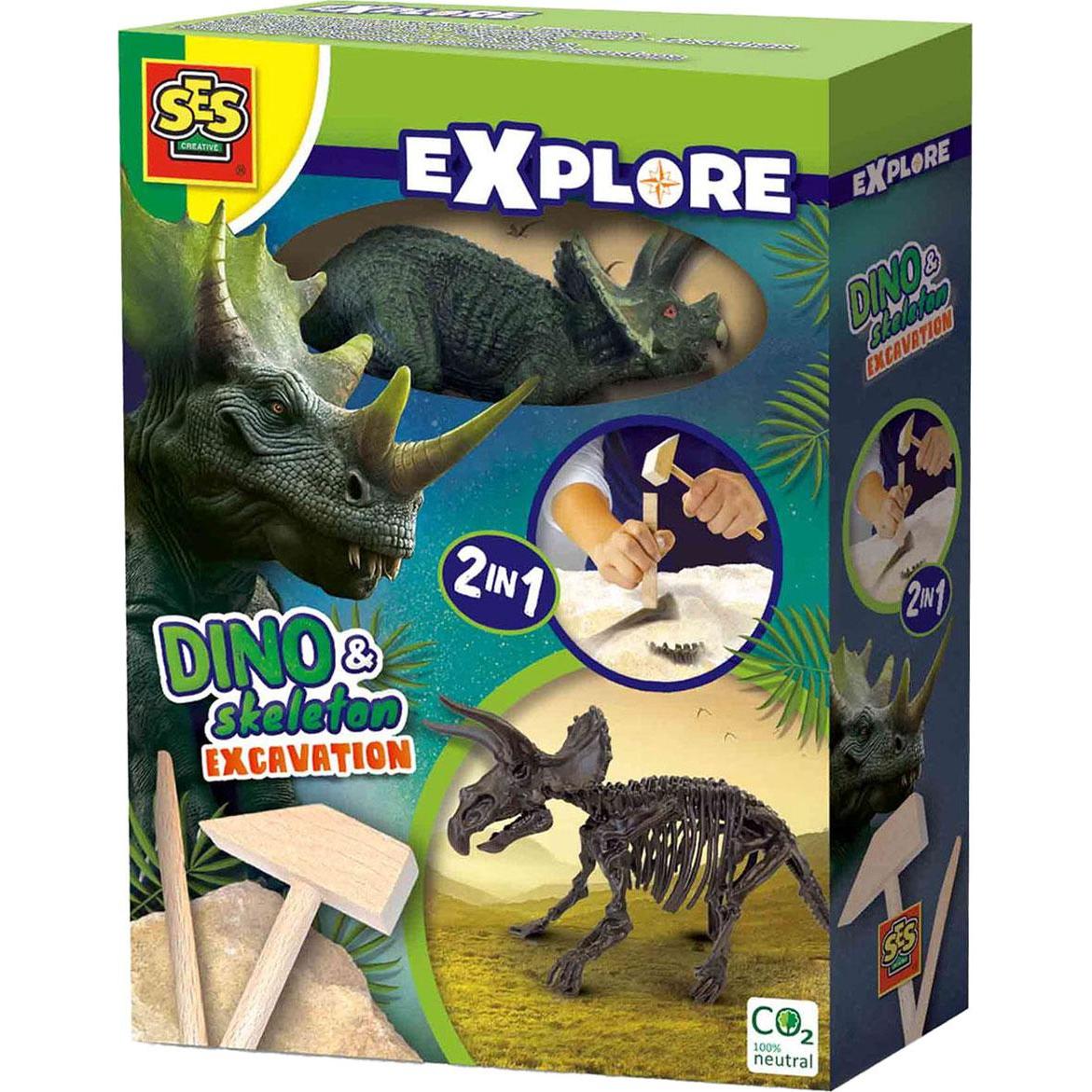 Thumbnail - Ses Explore Dino and Skeleton Dig 2in1 – Triceratops