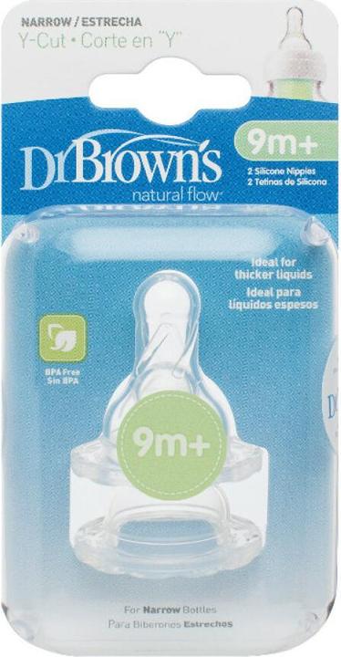 Actual product image Dr Browns narrow nipple, standard silicone, 9 m + 2 pcs (QU0051)