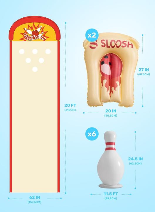 Produktbild Sloosh Wasserrutsche mit Bowling-Set (6.70 m)