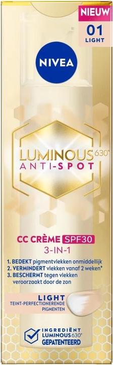 Produktbild NIVEA Luminous CC Fluid 3-in-1 Brightening Complexion SPF30 40ml (Claire Teint, 40 ml)