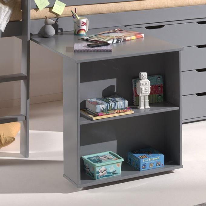 Image du produit Vipack Pino Bureau/Lit Mezzanine Gris
