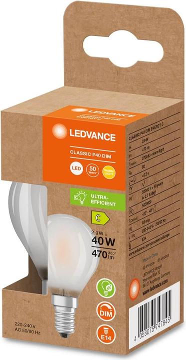 Actual product image Ledvance LED drop lamp (E14, 2.90 W, 470 lm, 1 x, C)