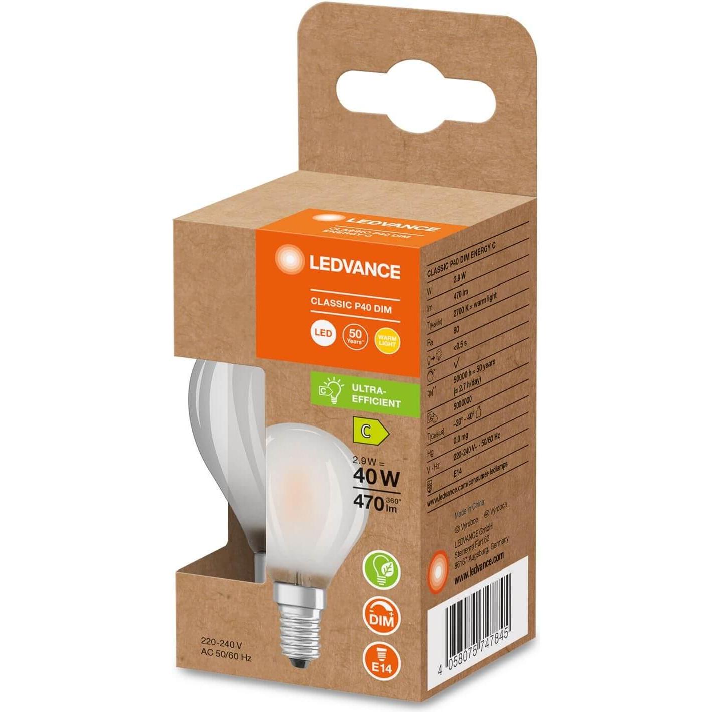 Thumbnail - Ledvance, Leuchtmittel, LED-Tropfenlampe (E14, 2.90 W, 470 lm, 1 x, C)