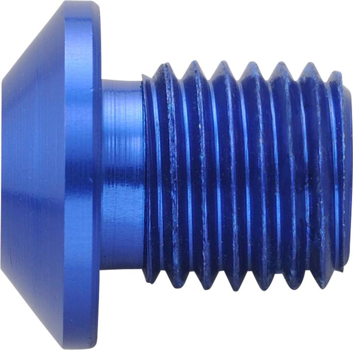 Actual product image Daytona Blue anodised CNC aluminium screw cap F. Mirror M10 X P1.25 right-hand thread