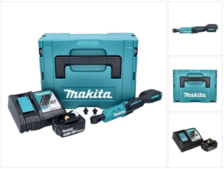Produktbild Makita DWR 180 RF1J Akku Ratschenschrauber 18 V 47,5 Nm 1/4" 3/8" + 1x Akku 3,0 Ah + Ladegerät + Mak (3/8")