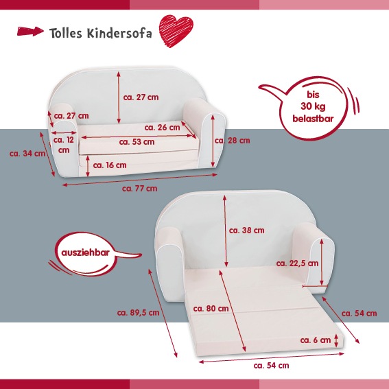 Immagine prodotto Knorrtoys Divano per bambini grigio con Geo Cube (Divano per bambini)