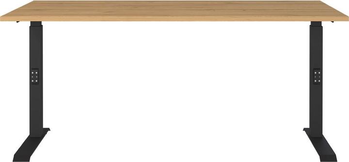 Image du produit Germania DOWNEY Bureau réglable en hauteur grandson-chêne rectangulaire, piétement en C noir 160 (160 x 68 cm)