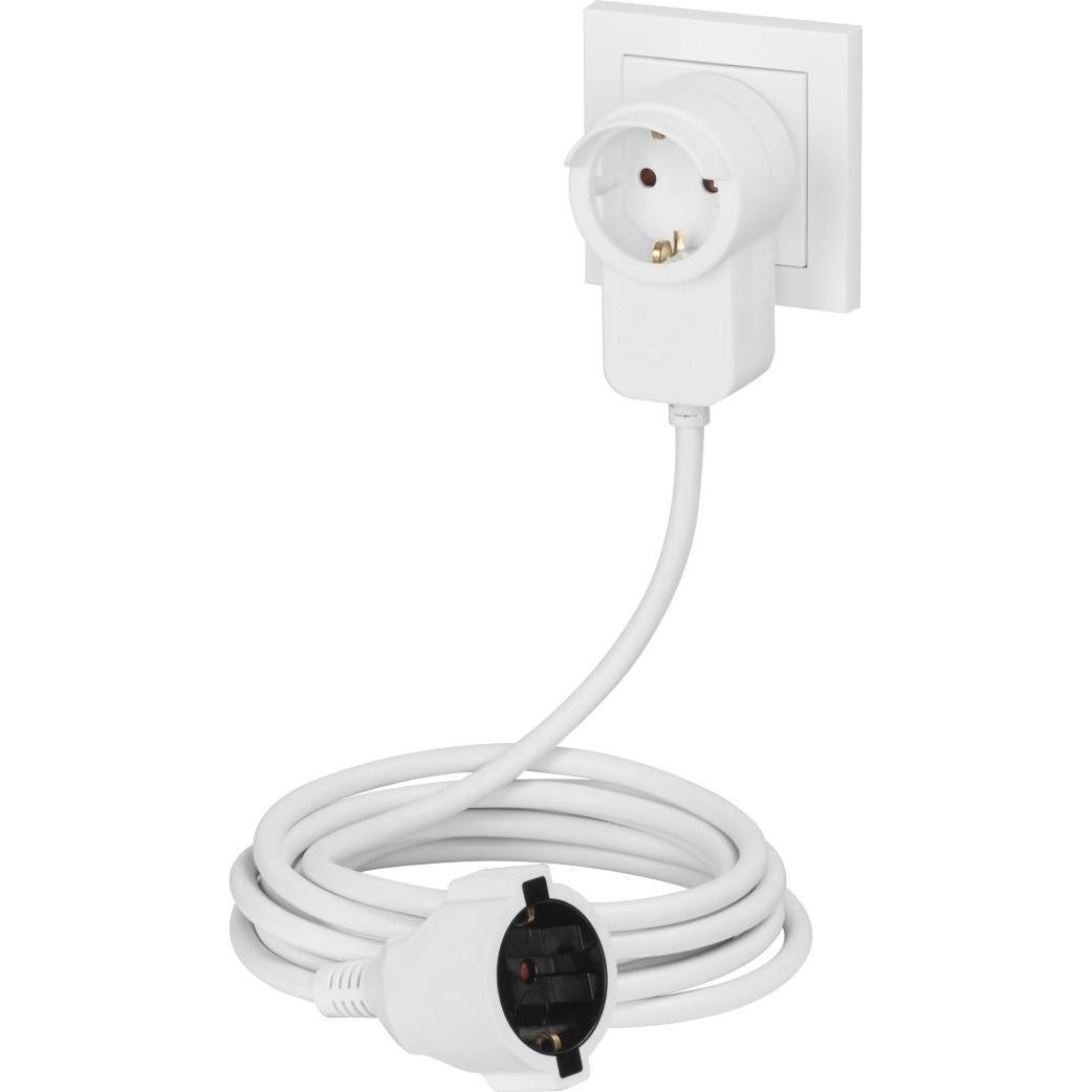 Hama, Verlängerungskabel, Schutzkontakt-Verlängerungskabel Powerplug Zusatzsteckdose, 3.0 m, weiss (3 m)