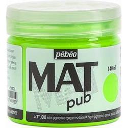 Pebeo, Künstlerfarbe + Bastelfarbe, Acrylic Mat Pub (Fluoreszierend Grün, 140 ml)